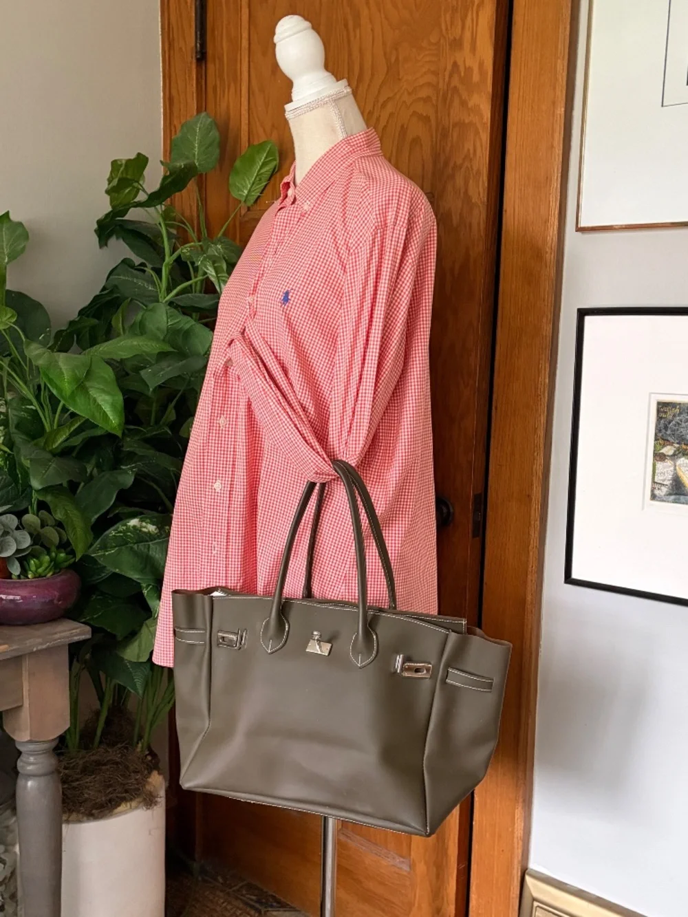 Vintage Y2K Made in Italy Matte Taupe Jelly Top Handle Satchel Purse Firkin MINT - Picture 2 of 16